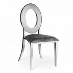 Hollywood Dining Chair O Back Solid Silver