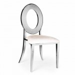 Hollywood Dining Chair O Back Solid Silver