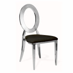 Hollywood Dining Chair O Back Solid Silver